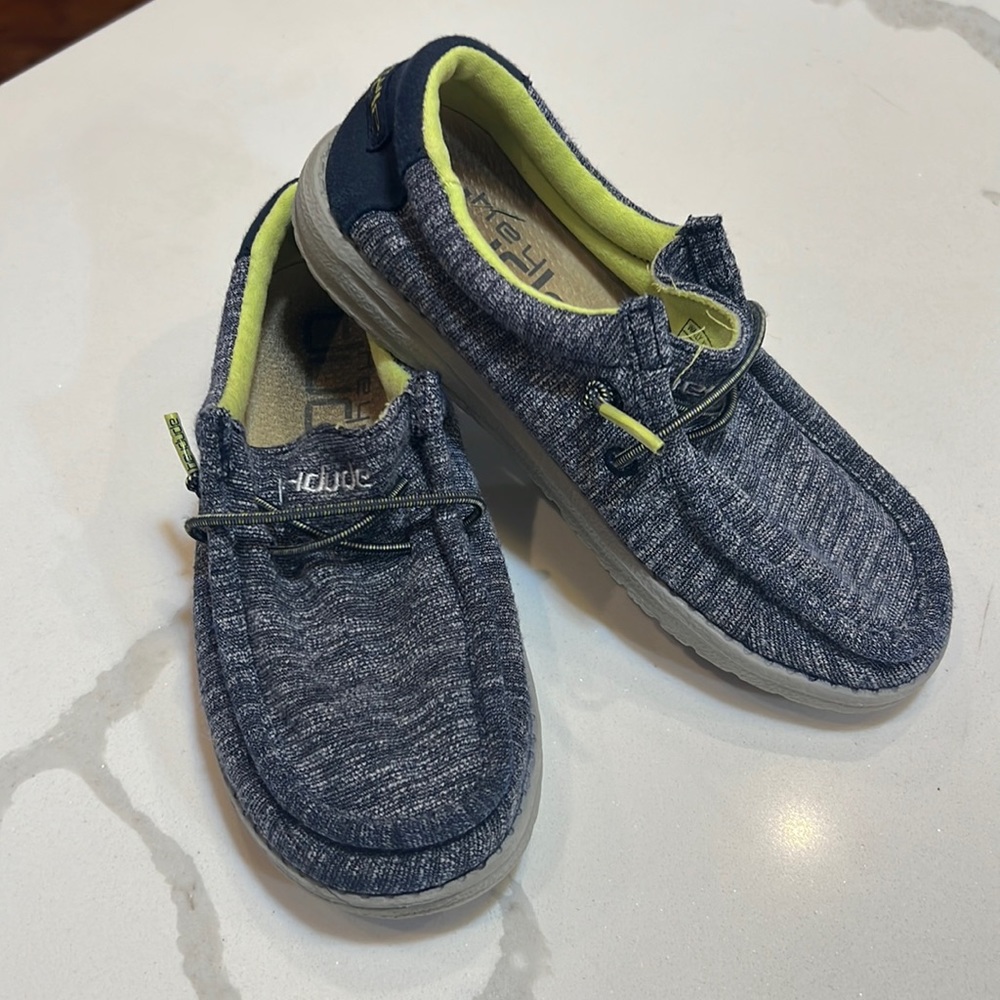 Youth Size 12 Blue Hey Dude Shoes